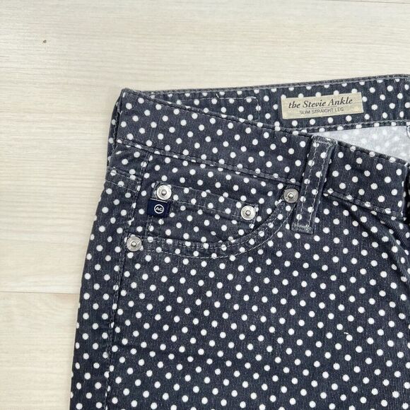 Adriano Goldschmied Jeans Women 28R Stevie Ankle Slim Straight Gray Pin Dot - Picture 2 of 13